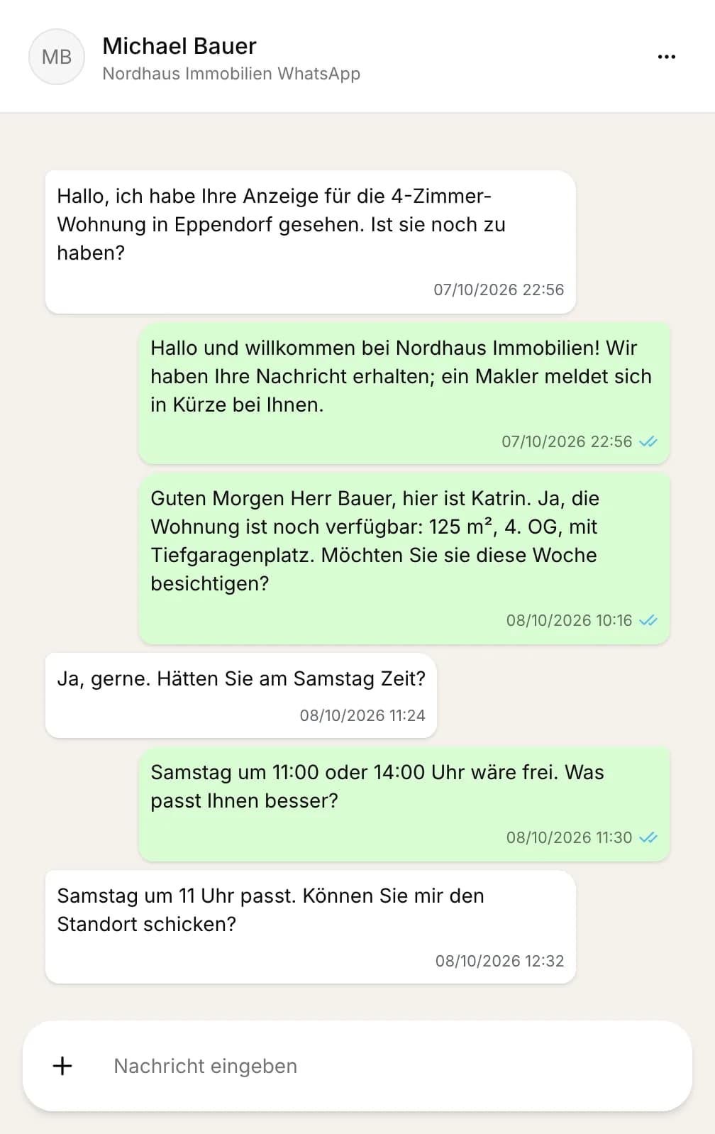 Ein Posteingang in Echtzeit