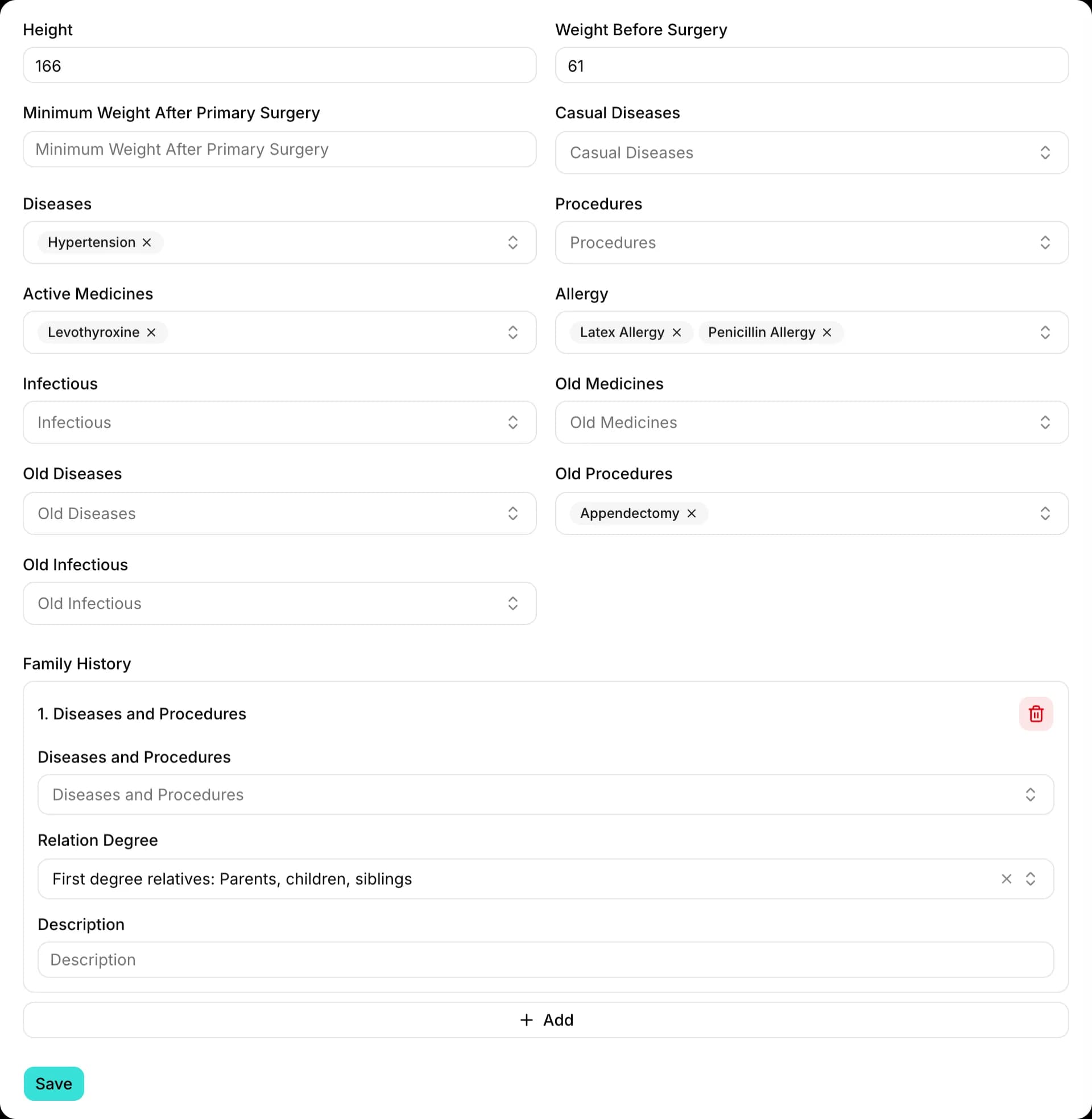 Client file and medical information