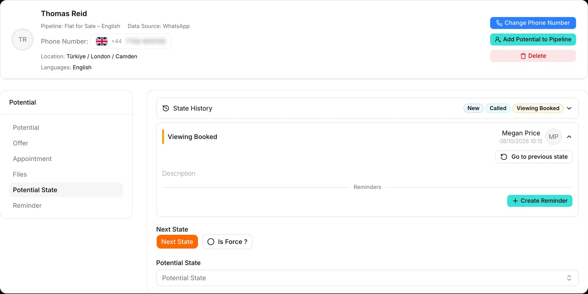 States and a required flow