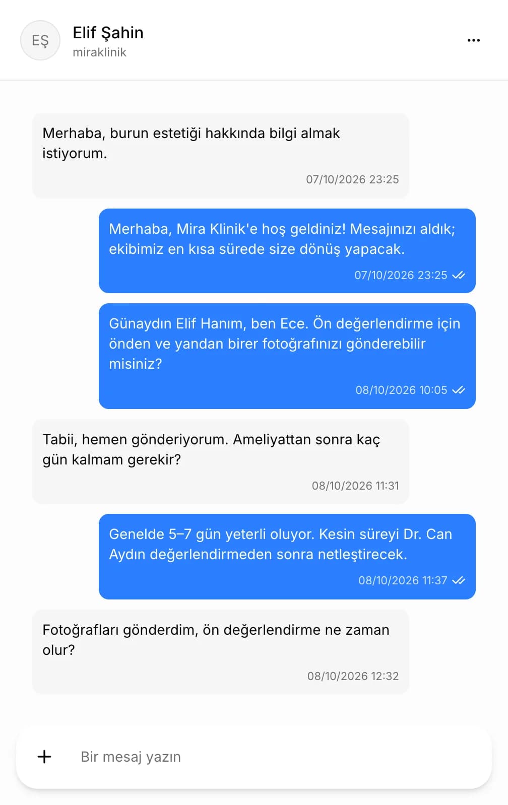 Sosyal medyadan gelen danışan tek gelen kutusunda