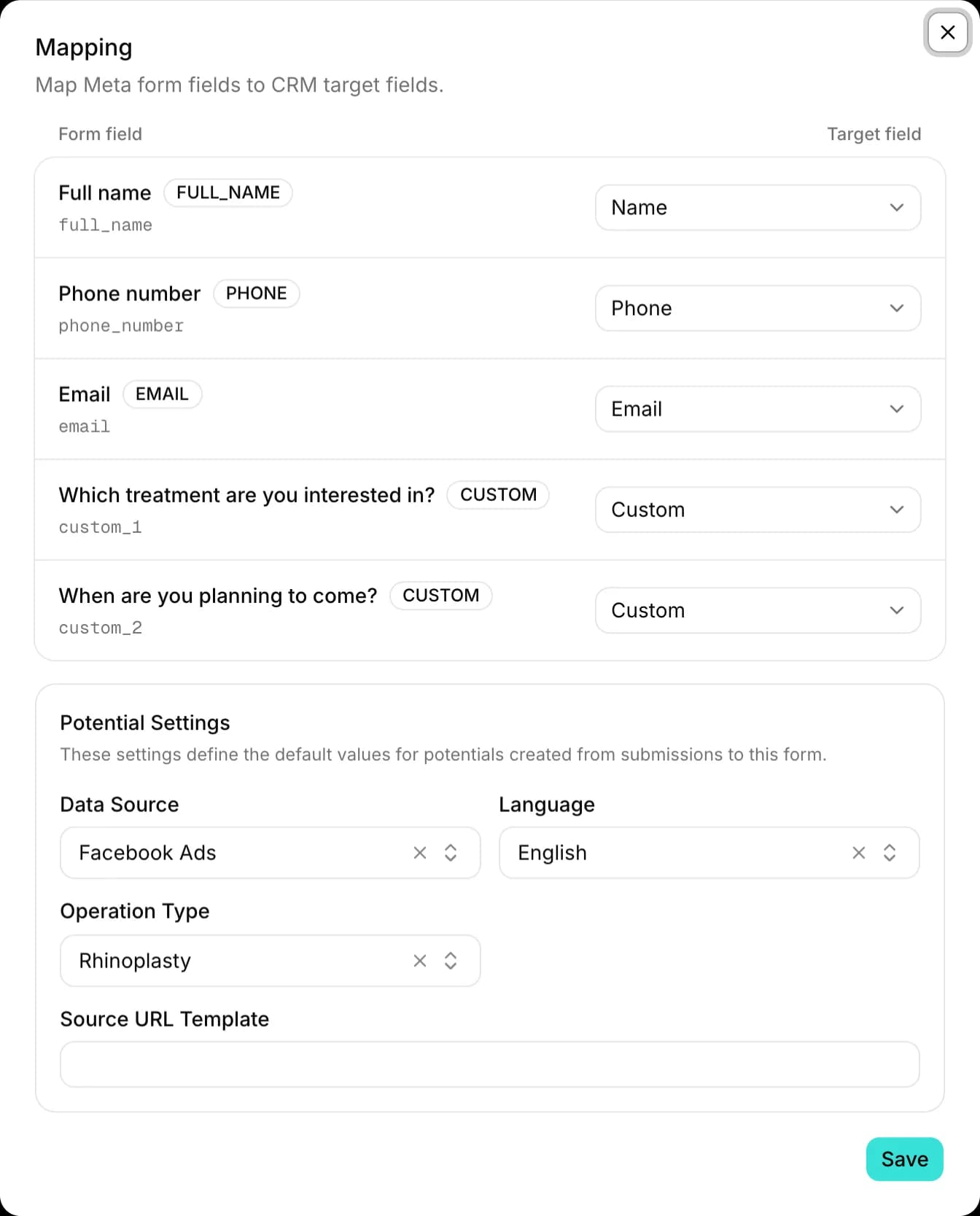 Connect forms, map fields