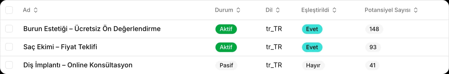 Mevcut başvuruları senkronize edin